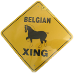 12^X12^ BELGIAN XING SIGNS ALUMINUM