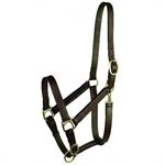 LEATHER HALTER W/ ADJ. CHIN & SNAP - YEARLING