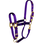 HAMILTON 1^ DELUXE HALTER W/ADJUSTABLE CHIN AND SNAP - LARGE HORSE - PURPLE