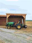 10' x 16' WOOD SIDED RUN IN SHED, CHARCOAL ROOF & TRIM