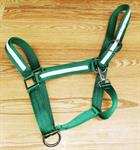 E&L LARGE GREEN W/WHITE HEAVY NYLON DRAFT HALTER 1 1/2^