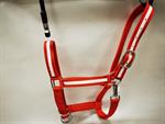 E&L X- LARGE RED W/WHITE HEAVY NYLON DRAFT HALTER 1 1/2^