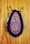 MINI COLLAR CLOCK BK W/PURPLE FACE