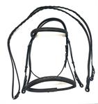 RAISED BRIDLE STITCHED W/ LACED REINS, DRAFT,  BROWN