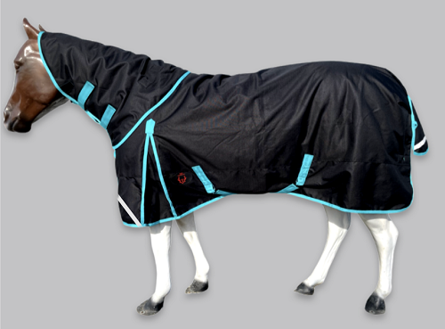 TECH EQUESTRIAN HOOD ONLY 1680D - LARGE - BLACK/TURQUOISE