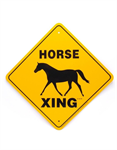 12^ X 12^ CAUTION HORSE SIGN ALUMINUM