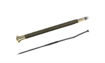 FLECK NUBUCK GRIP DRESSAGE WHIP W/BRASS CAP 48^/120CM BLACK