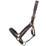 BROMONT LEATHER PADDED HALTER - CHESTNUT - PONY