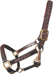 BROMONT CARVED UNDERLAY LEATHER HALTER - COB