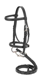 SILVER FOX RASIED SNAFFLE BRIDLE - PONY - BLACK