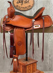 BILLY COOK CJ TRAIL SADDLE - BORDER STAMPED - HOT OIL - 16^