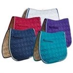 ROMA ECOLE STAR QUILTED CLOSE CONTACT SADDLE PAD - NAVY/BLUE/GREEN - FULL