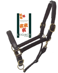 LEGACY LEATHER 3/4^ HALTER ADJUSTABLE CHIN HORSE - HAVANA