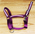 E&L X- LARGE BURGUNDY/WHITE HEAVY NYLON DRAFT HALTER 1 1/2^