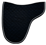 AUSSIE SADDLE PAD, BLACK/BLACK/SILVER PIPING