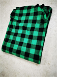 CHECKERED FLEECE LAP BLANKET GREEN (7FT)