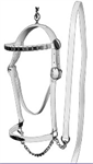 MARE/GELDING GRANITE SHOW HALTER W/CHROME LEAD