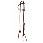 WESTERN RAWHIDE 5/8^ SIGNATURE ONE EAR HEADSTALL W/TIES - DARK BROWN