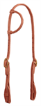 WEAVER QUICK CHANGE SLIDING EAR HEADSTALL W/LEATHER TAB BIT ENDS - RUSSET