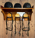 WOODEN HELMET/BRIDLE RACK