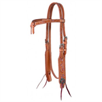 SIERRA BLUE FEATHERS BROWBAND HEADSTALL - DARK