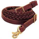 WEAVER BURGUNDY CLASSIC LATIGO 3-PLAIT ROPER REINS 5/8^X8'