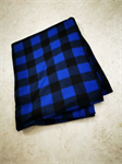 CHECKERED FLEECE LAP BLANKET BLUE (7FT)