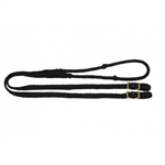 WESTERN RAWHIDE BRAIDED BARREL REIN - BLACK