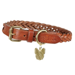 DIGBY & FOX BRAIDED LEATHER DOG COLLAR - SMALL