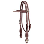 WEAVER TEXAS STAR BROWBAND HEADSTALL - CHESTNUT