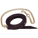 1^ SINGLE PLY HORSE LEAD W/30^ BRASS PLATED CHAIN - 7'