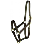 LEATHER HALTER W/ ADJ. CHIN & SNAP - COB/ARAB