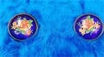 # 152 GLASS FLORAL ROSETTE BLUE