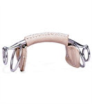 LEATHER COVERED DOUBLE EXTENSION RING SNAFFLE BIT