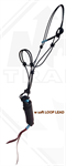 TRUE NORTH WORKING ROPE HALTER W10 FT LOOP LEAD W/LEATHER POPPER - BLACK/BEIGE